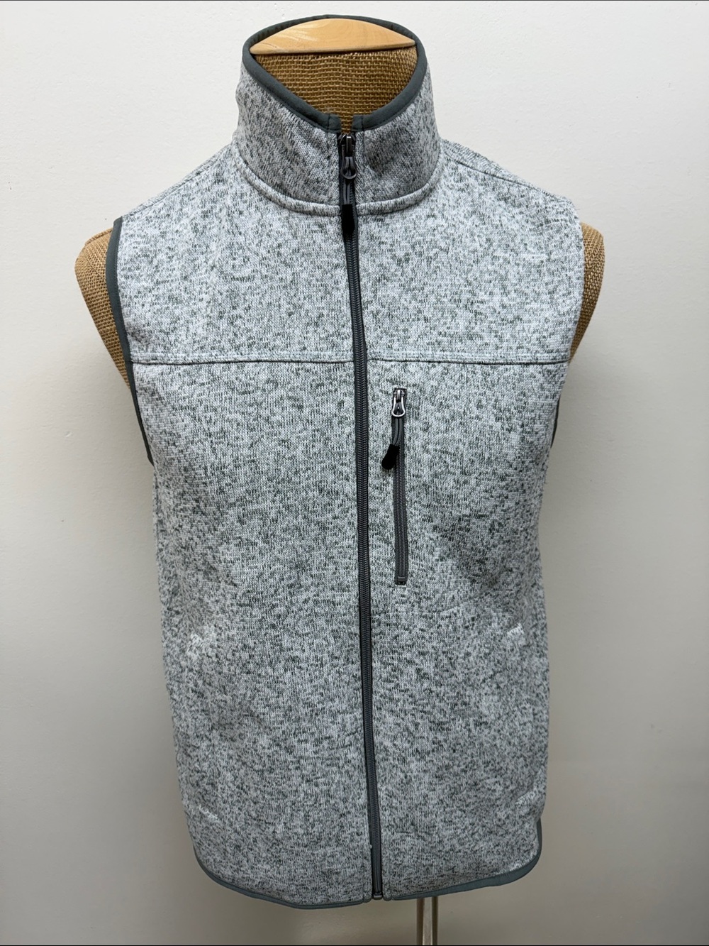 Club Room Heather Gray Full-Zip Fleece Vest